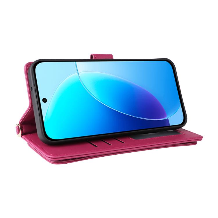 For vivo Y31d 4G / Y500i 5G Multifunctional 6-Card Slots Leather Phone Case with Wrist Strap