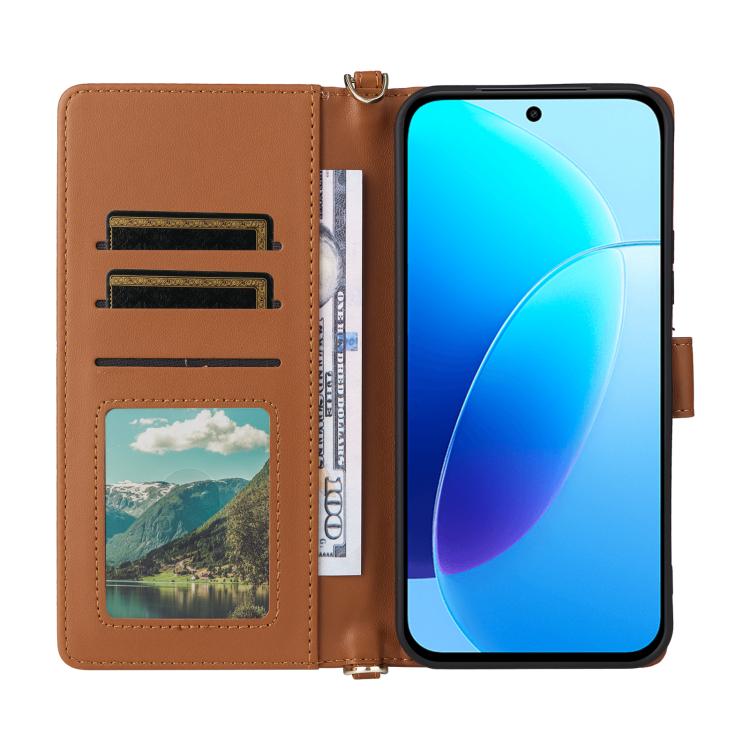 For vivo Y31d 4G / Y500i 5G Multifunctional 6-Card Slots Leather Phone Case with Wrist Strap