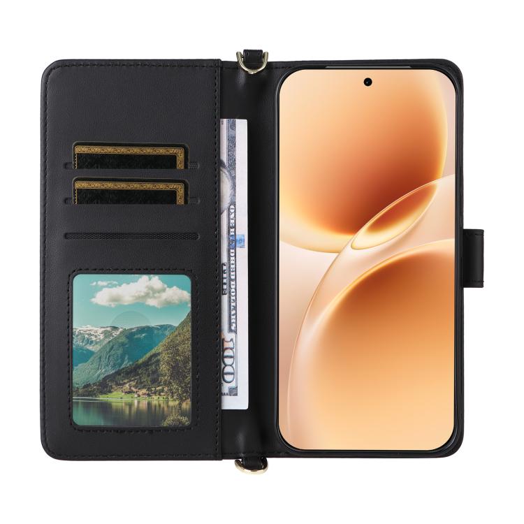 For vivo V70 5G / V70 Elite 5G Multifunctional 6-Card Slots Leather Phone Case with Wrist Strap