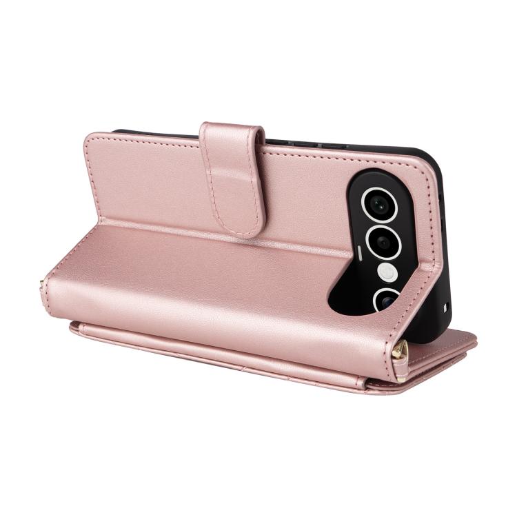 For vivo X300 FE / S50 Pro mini Multifunctional 6-Card Slots Leather Phone Case with Wrist Strap