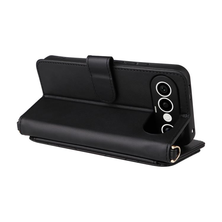 For vivo X300 FE / S50 Pro mini Multifunctional 6-Card Slots Leather Phone Case with Wrist Strap