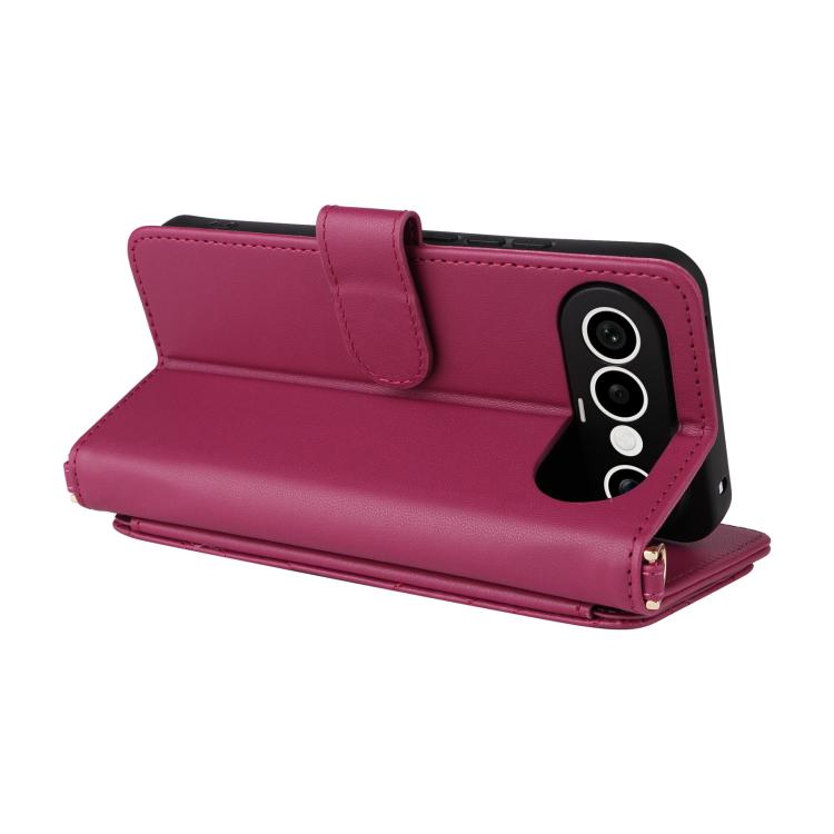 For vivo X300 FE / S50 Pro mini Multifunctional 6-Card Slots Leather Phone Case with Wrist Strap