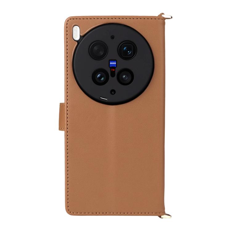 For vivo X300 Ultra Multifunctional 6-Card Slots Leather Phone Case with Wrist Strap