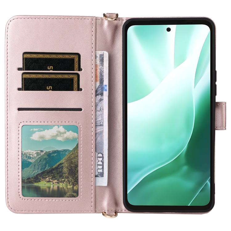 For Fujitsu Arrows We2 Plus F-51E Multifunctional 6-Card Slots Leather Phone Case with Wrist Strap