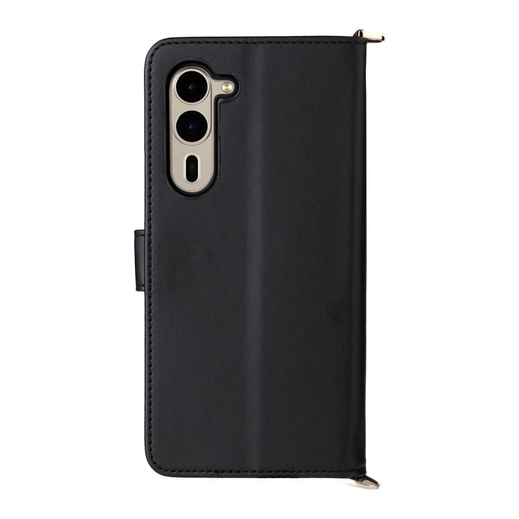 For Fujitsu Arrows We2 Plus F-51E Multifunctional 6-Card Slots Leather Phone Case with Wrist Strap