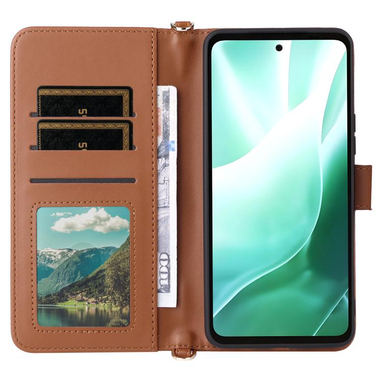 For Fujitsu Arrows We2 Plus F-51E Multifunctional 6-Card Slots Leather Phone Case with Wrist Strap