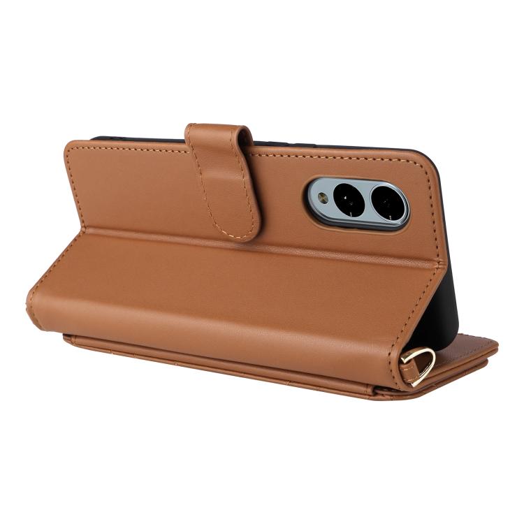 For Fujitsu Arrows We2 F-52E Multifunctional 6-Card Slots Leather Phone Case with Wrist Strap