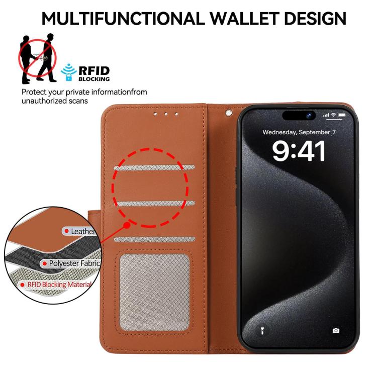 For Xiaomi 17 Pro ABEEL Delicate Texture Splicing RFID Leather Phone Case