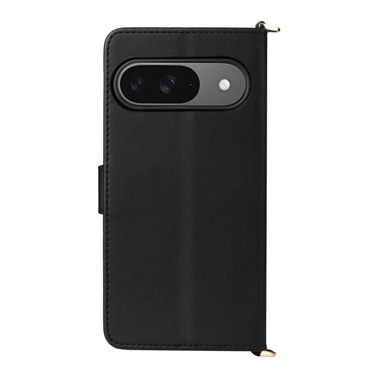 For Google Pixel 10 / Pixel 10 Pro Multifunctional 6-Card Slots Leather Phone Case with Wrist Strap