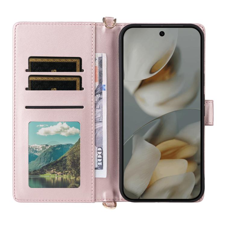 For Google Pixel 10 Pro XL Multifunctional 6-Card Slots Leather Phone Case with Wrist Strap