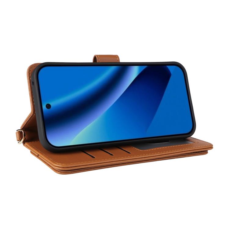 For Google Pixel 10a Multifunctional 6-Card Slots Leather Phone Case with Wrist Strap