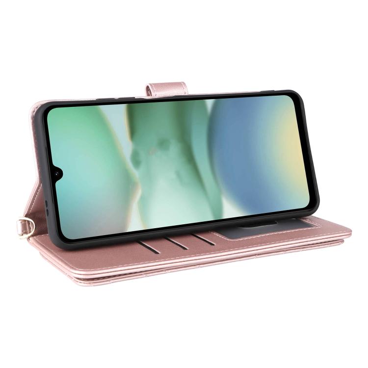 For Xiaomi Poco C71 / Redmi A5 4G 171.7mm Multifunctional 6-Card Slots Leather Phone Case with Wrist Strap