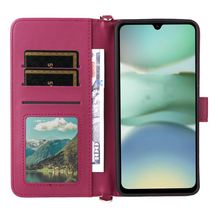 For Xiaomi Poco C71 / Redmi A5 4G 171.7mm Multifunctional 6-Card Slots Leather Phone Case with Wrist Strap