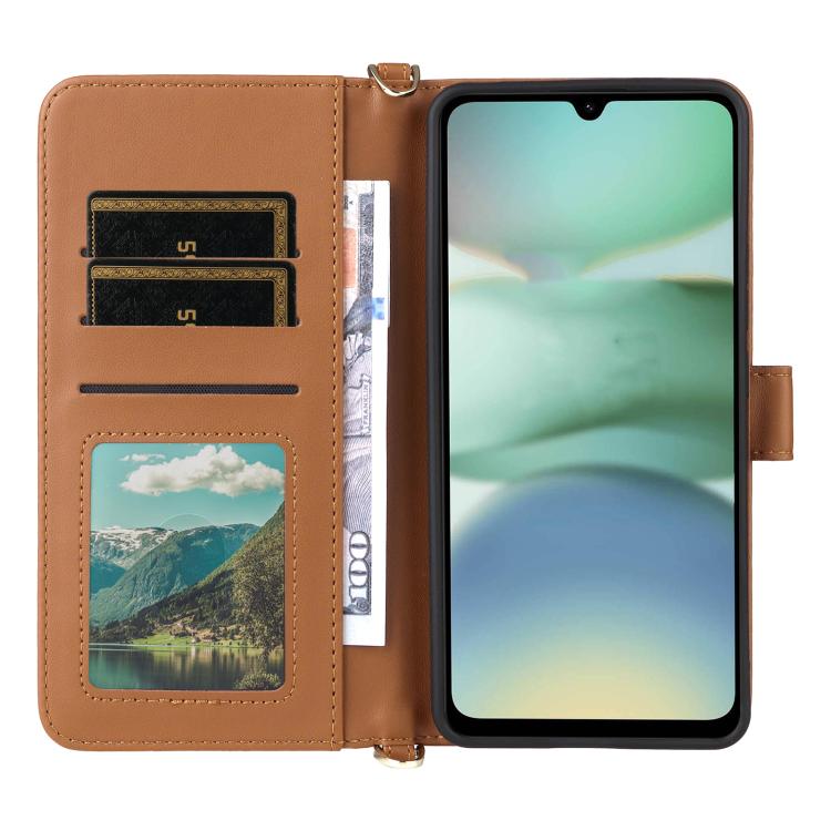 For Xiaomi Poco C71 / Redmi A5 4G 171.7mm Multifunctional 6-Card Slots Leather Phone Case with Wrist Strap