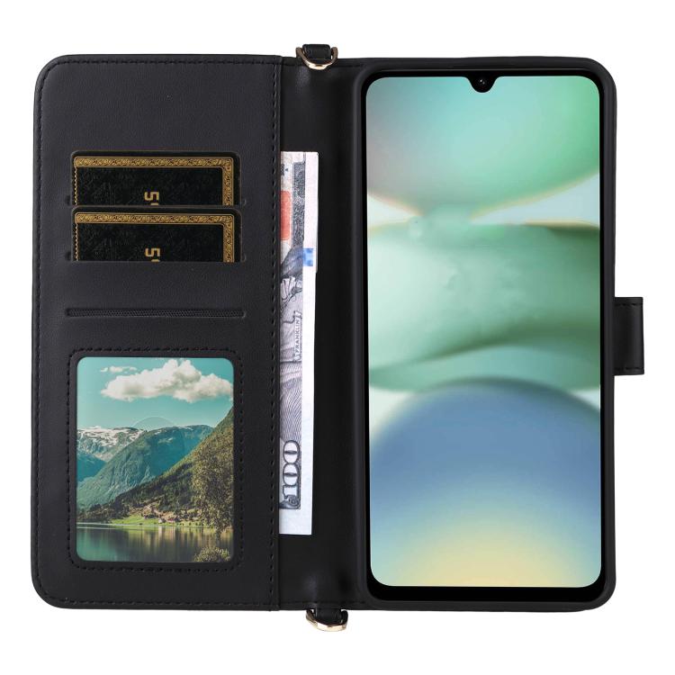 For Redmi A5 4G 173.3mm Multifunctional 6-Card Slots Leather Phone Case with Wrist Strap