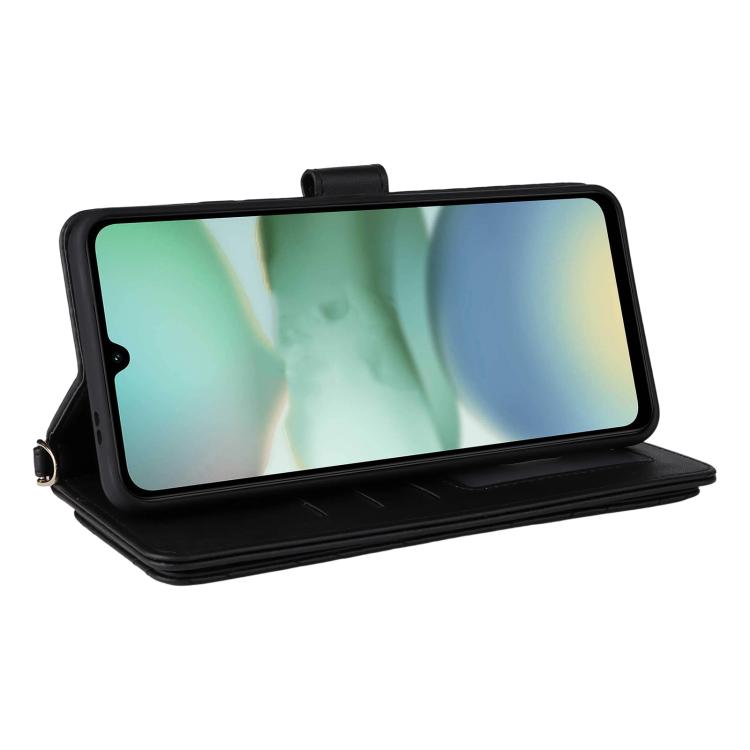 For Redmi A5 4G 173.3mm Multifunctional 6-Card Slots Leather Phone Case with Wrist Strap