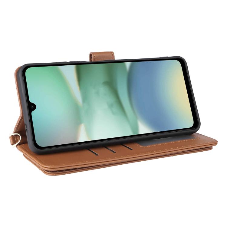 For Redmi A5 4G 173.3mm Multifunctional 6-Card Slots Leather Phone Case with Wrist Strap