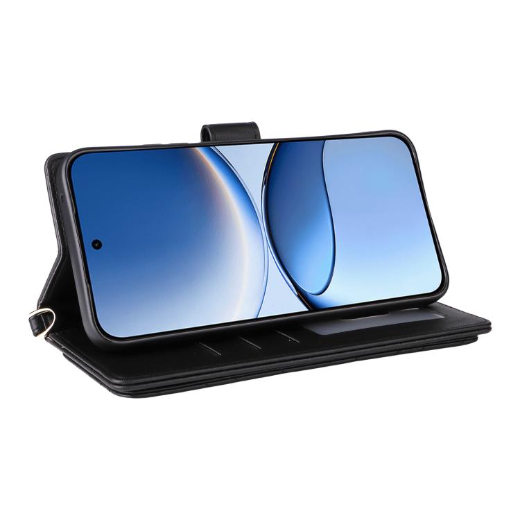 For Redmi Turbo 4 Pro 5G Multifunctional 6-Card Slots Leather Phone Case with Wrist Strap
