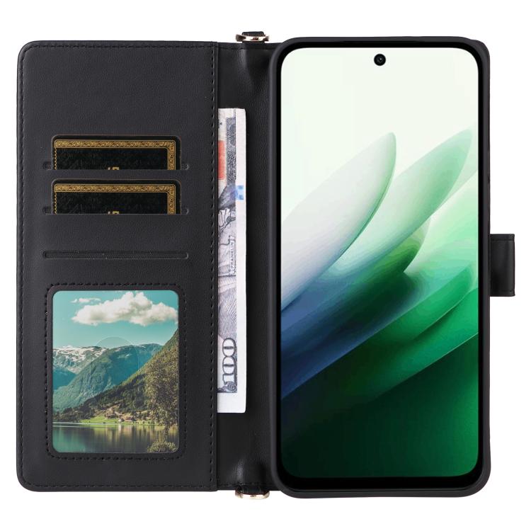 For Redmi 15 5G / 4G EU 171mm Multifunctional 6-Card Slots Leather Phone Case with Wrist Strap