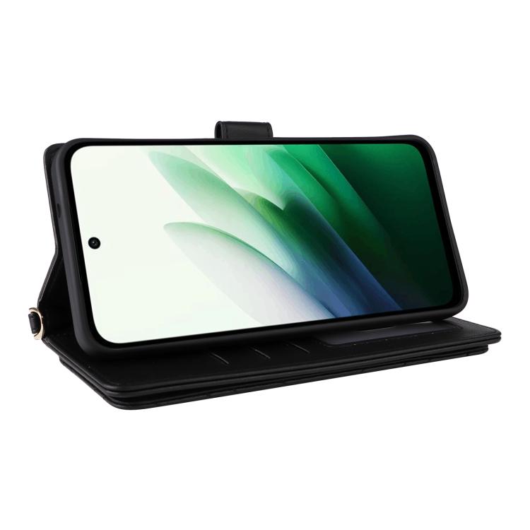 For Redmi 15 5G / 4G EU 171mm Multifunctional 6-Card Slots Leather Phone Case with Wrist Strap