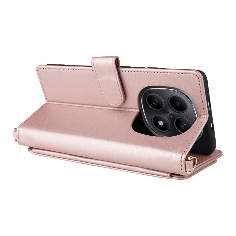 For Redmi Note 15 5G / 4G 164mm / Poco M8 5G Multifunctional 6-Card Slots Leather Phone Case with Wrist Strap