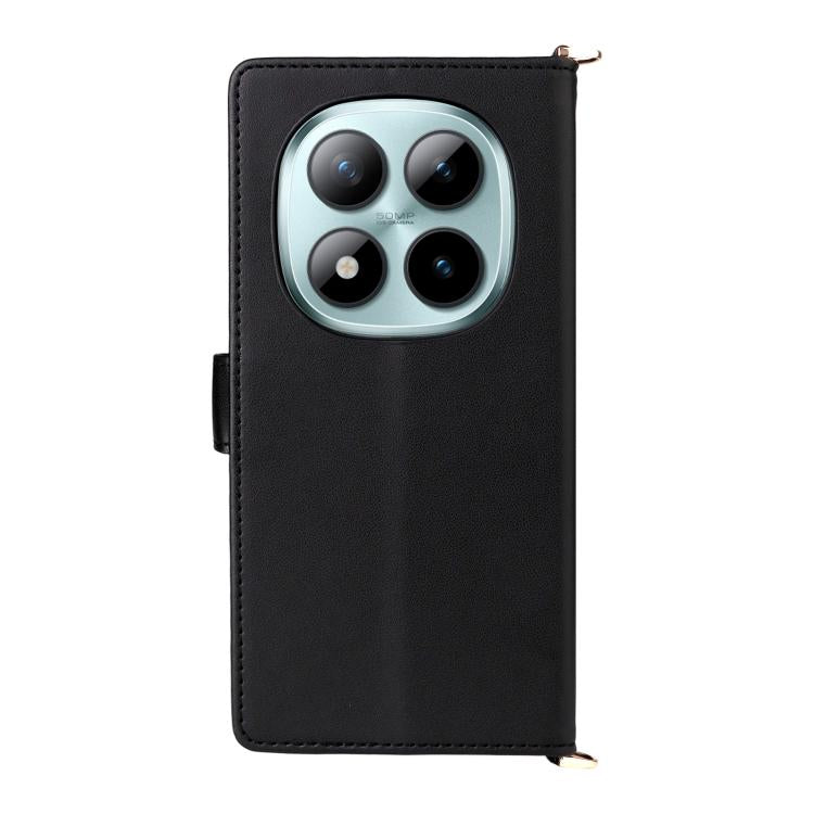 For Redmi Note 15 Pro 4G Global 163.2mm Multifunctional 6-Card Slots Leather Phone Case with Wrist Strap