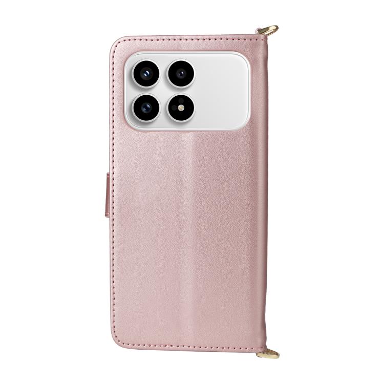 For Redmi K90 5G / Poco F8 Pro Multifunctional 6-Card Slots Leather Phone Case with Wrist Strap