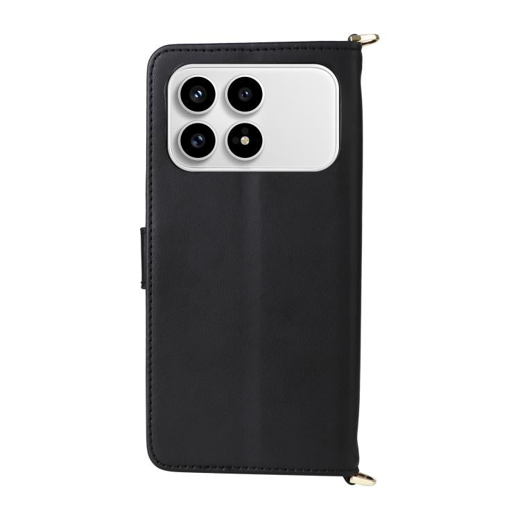 For Redmi K90 5G / Poco F8 Pro Multifunctional 6-Card Slots Leather Phone Case with Wrist Strap