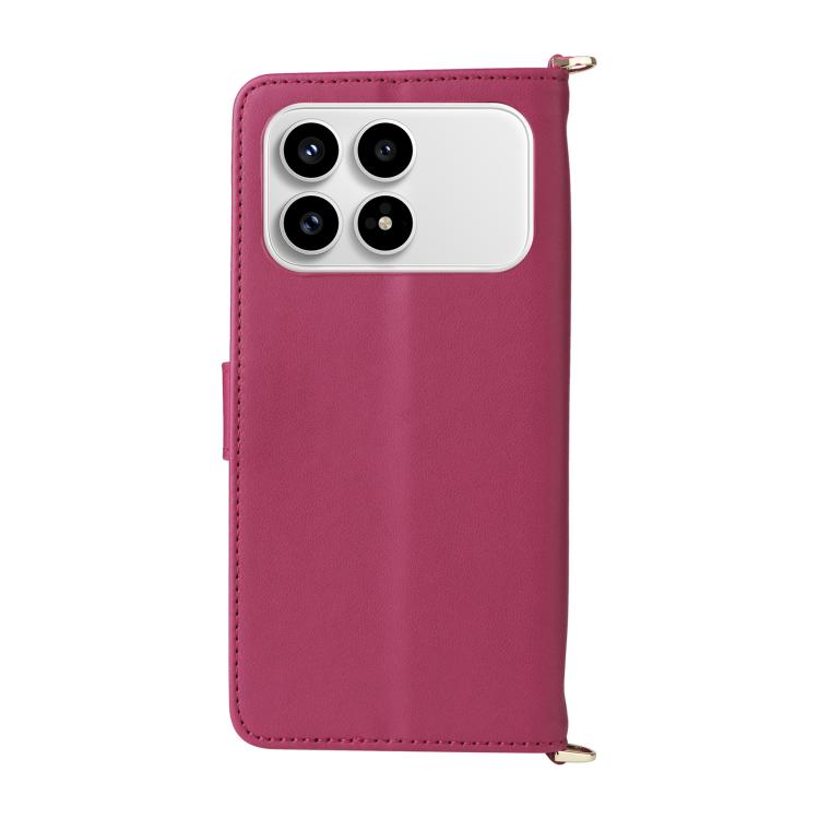 For Redmi K90 5G / Poco F8 Pro Multifunctional 6-Card Slots Leather Phone Case with Wrist Strap
