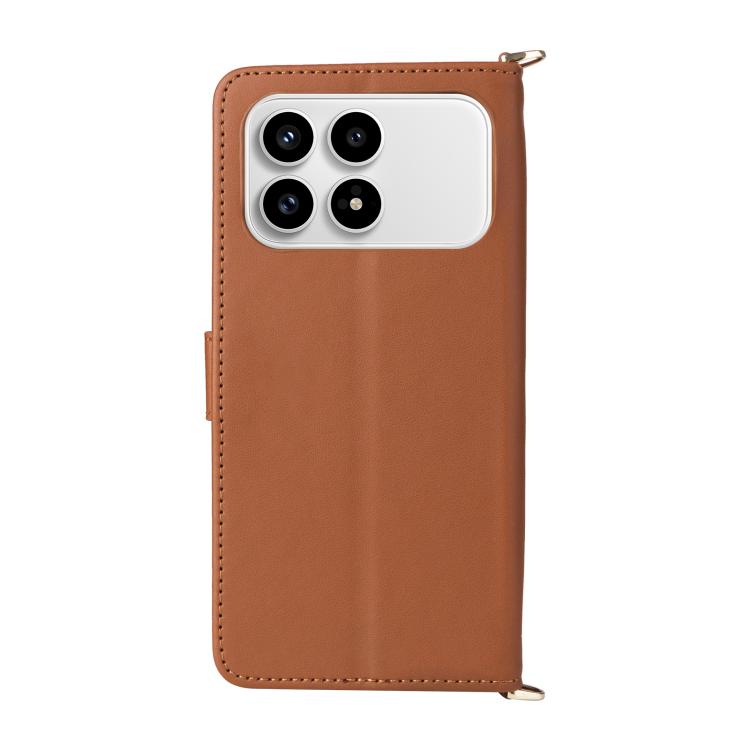 For Redmi K90 5G / Poco F8 Pro Multifunctional 6-Card Slots Leather Phone Case with Wrist Strap