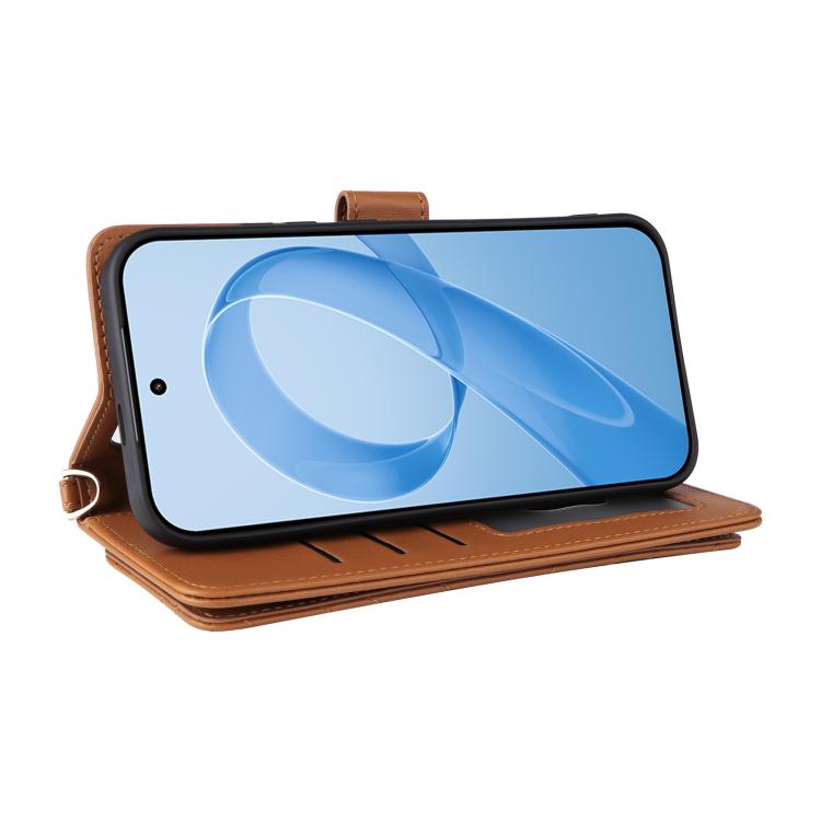 For Redmi K90 5G / Poco F8 Pro Multifunctional 6-Card Slots Leather Phone Case with Wrist Strap