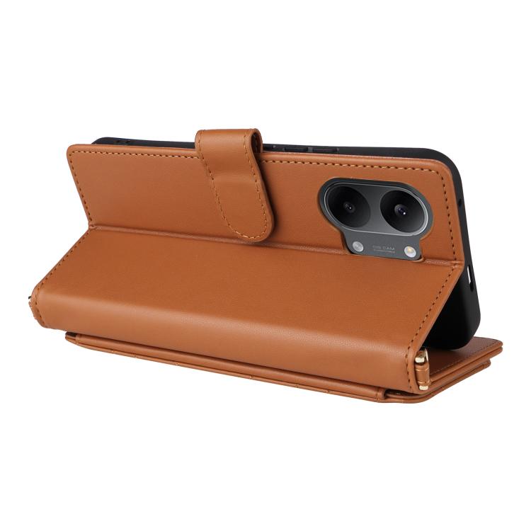 For Redmi Turbo 5 Max / Poco X8 Pro Max Multifunctional 6-Card Slots Leather Phone Case with Wrist Strap