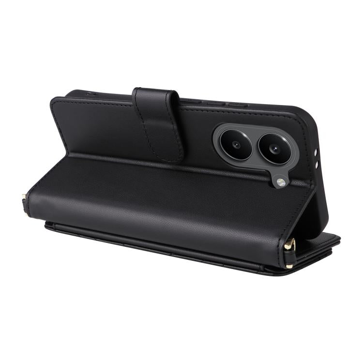 For Redmi Turbo 5 5G / Poco X8 Pro 5G Multifunctional 6-Card Slots Leather Phone Case with Wrist Strap