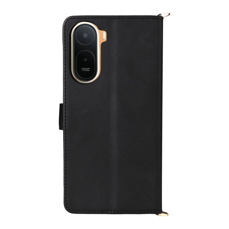 For Redmi A7 Pro 171mm / Poco C85x 5G Multifunctional 6-Card Slots Leather Phone Case with Wrist Strap