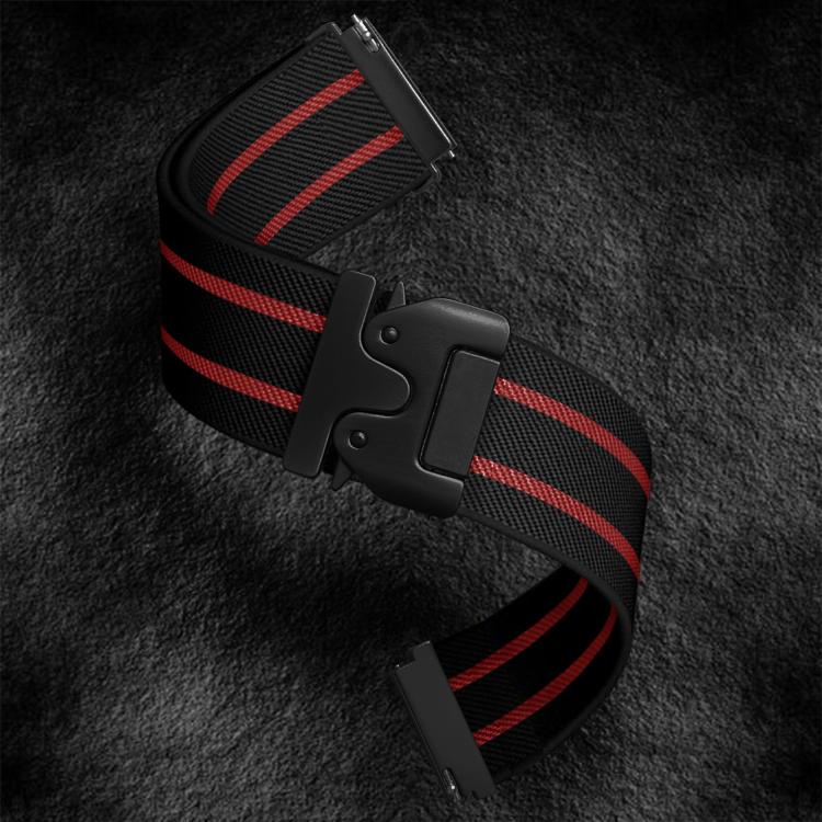 22mm Parachute Buckle Stripe Nylon Elastic Braided Watch Band