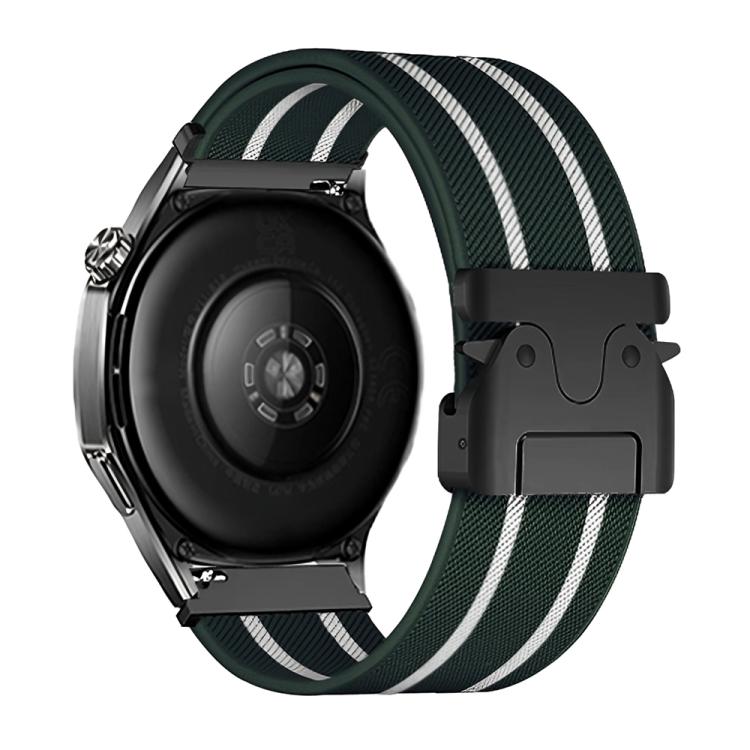 22mm Parachute Buckle Stripe Nylon Elastic Braided Watch Band