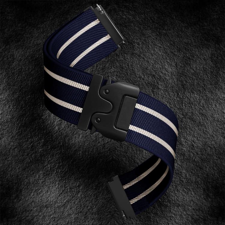 22mm Parachute Buckle Stripe Nylon Elastic Braided Watch Band