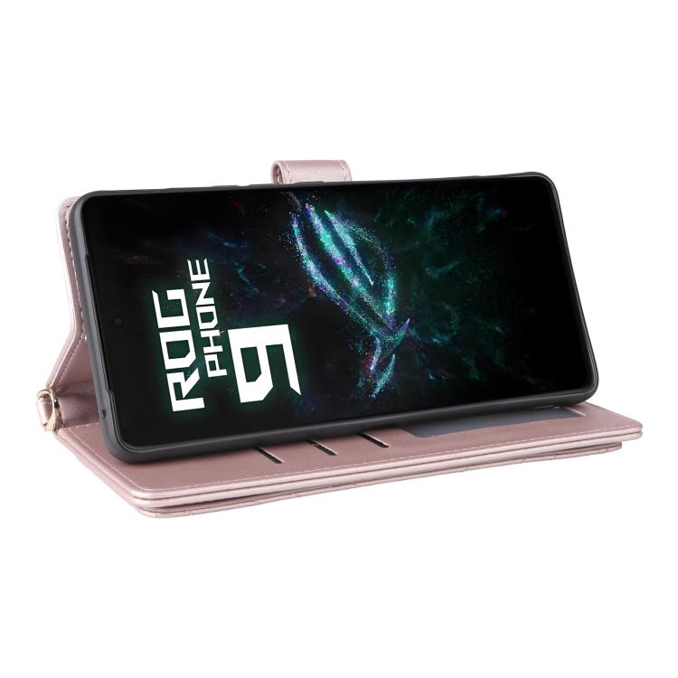 For Asus ROG Phone 9 / 9 Pro Multifunctional 6-Card Slots Leather Phone Case with Wrist Strap