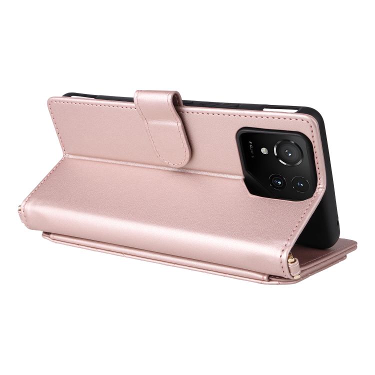 For Asus ROG Phone 9 / 9 Pro Multifunctional 6-Card Slots Leather Phone Case with Wrist Strap
