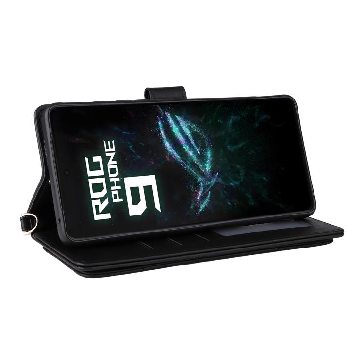 For Asus ROG Phone 9 / 9 Pro Multifunctional 6-Card Slots Leather Phone Case with Wrist Strap