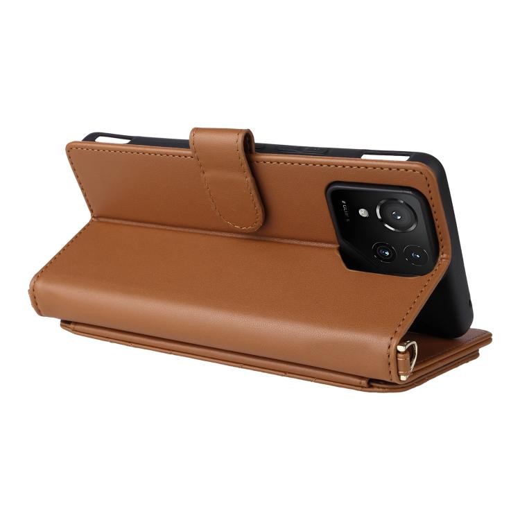 For Asus ROG Phone 9 / 9 Pro Multifunctional 6-Card Slots Leather Phone Case with Wrist Strap