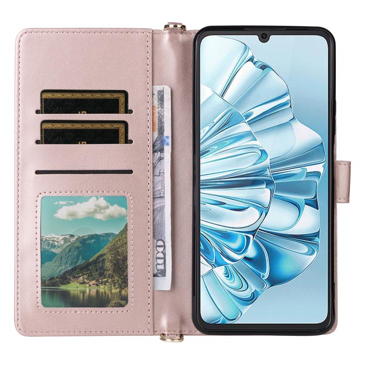 For Cubot A20 Multifunctional 6-Card Slots Leather Phone Case with Wrist Strap