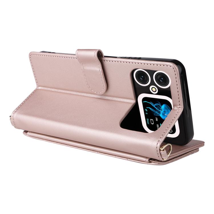 For Cubot A20 Multifunctional 6-Card Slots Leather Phone Case with Wrist Strap
