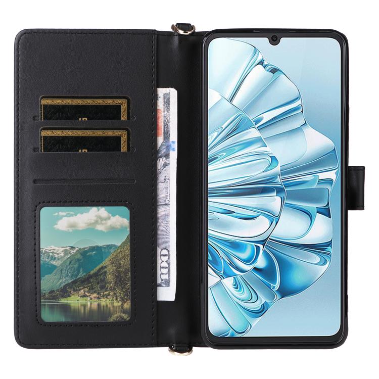 For Cubot A20 Multifunctional 6-Card Slots Leather Phone Case with Wrist Strap