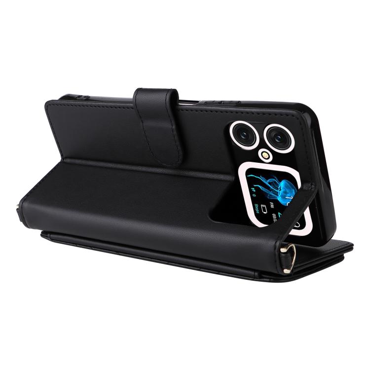 For Cubot A20 Multifunctional 6-Card Slots Leather Phone Case with Wrist Strap