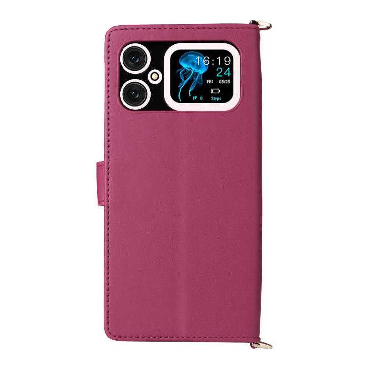 For Cubot A20 Multifunctional 6-Card Slots Leather Phone Case with Wrist Strap