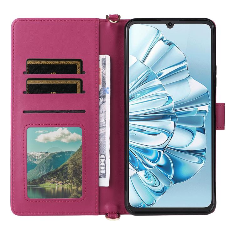 For Cubot A20 Multifunctional 6-Card Slots Leather Phone Case with Wrist Strap