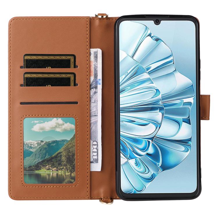 For Cubot A20 Multifunctional 6-Card Slots Leather Phone Case with Wrist Strap