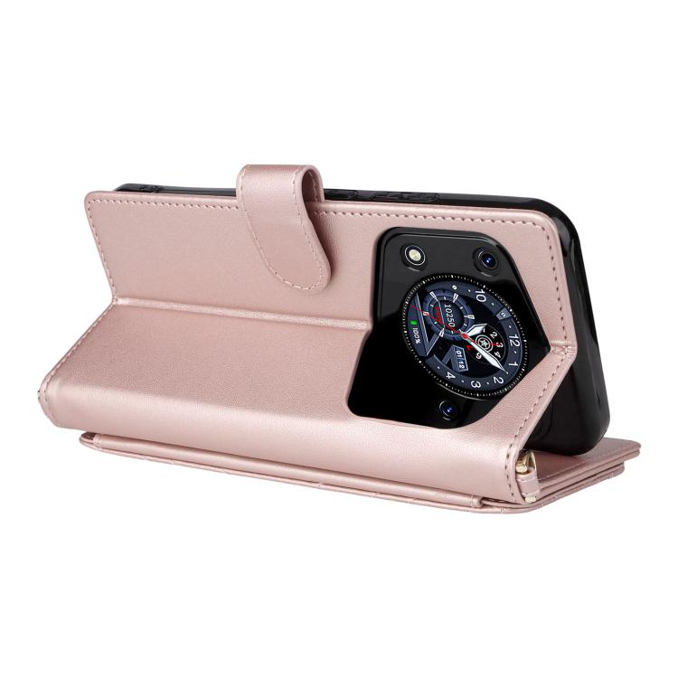 For Cubot A30 Multifunctional 6-Card Slots Leather Phone Case with Wrist Strap