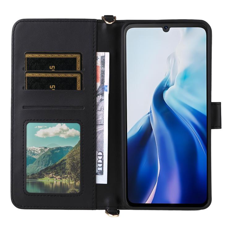 For Cubot A30 Multifunctional 6-Card Slots Leather Phone Case with Wrist Strap